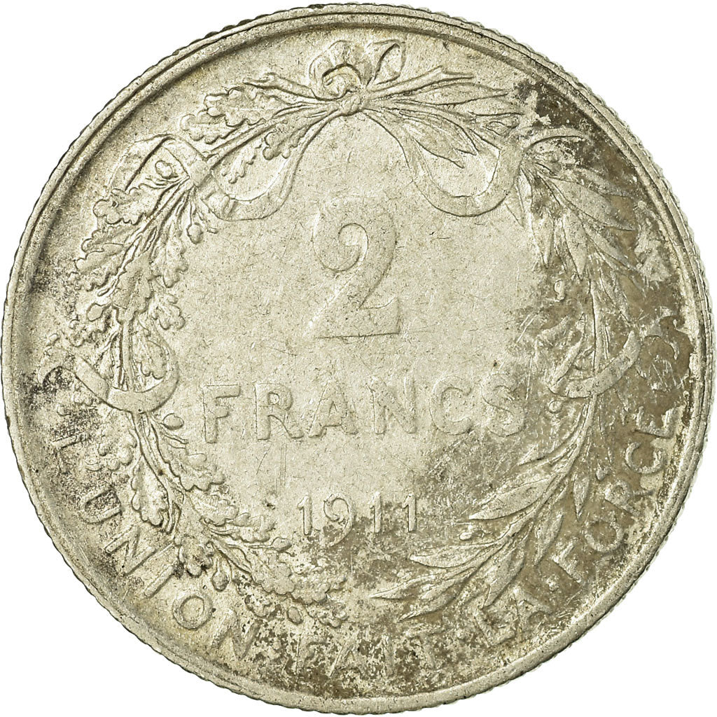 Monnaie, Belgique, 2 Francs, 2 Frank, 1911, B+, Argent, KM:74