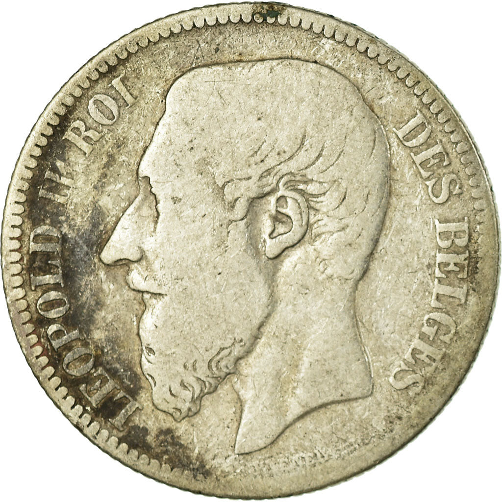 Coin, Belgium, Leopold II, 2 Francs, 2 Frank, 1866, VG(8-10), Silver, KM:30.1