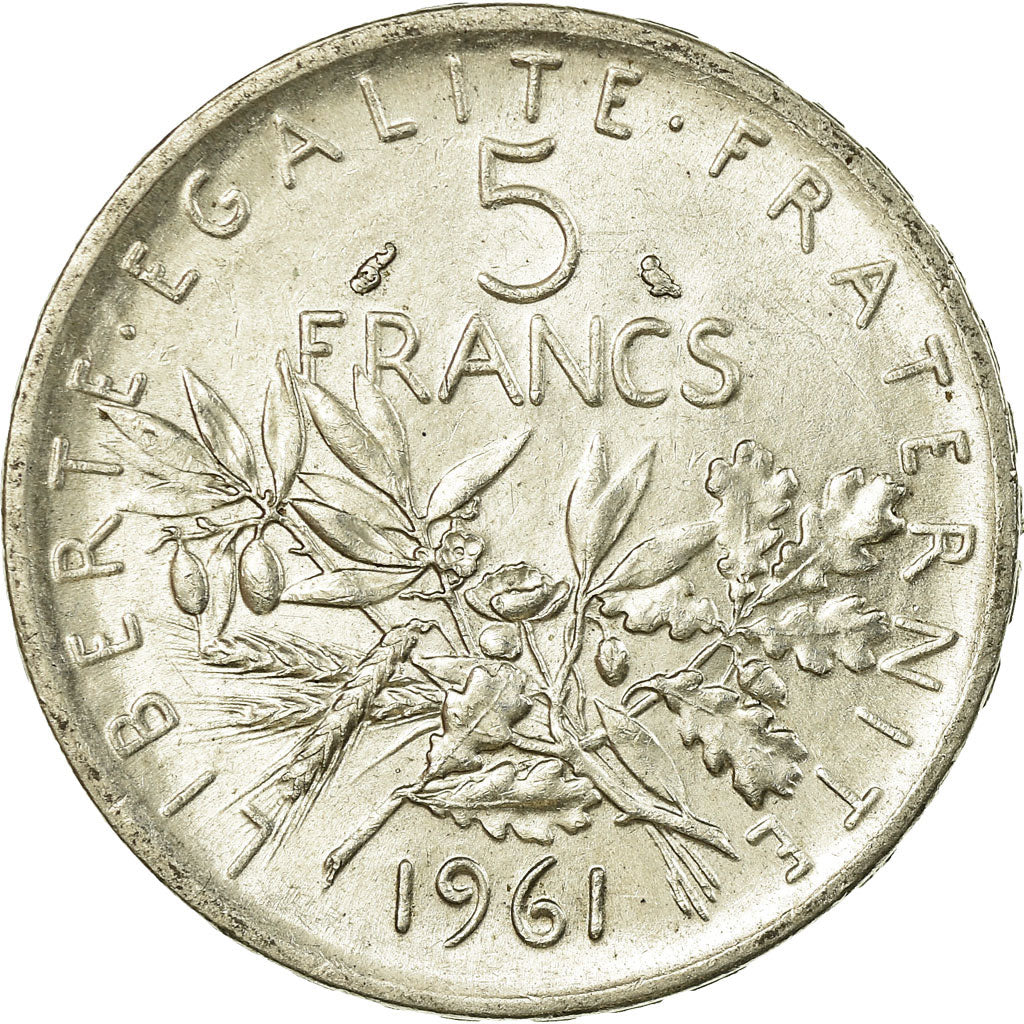 Coin, France, Semeuse, 5 Francs, 1961, MS(60-62), Silver, KM:926, Gadoury:770