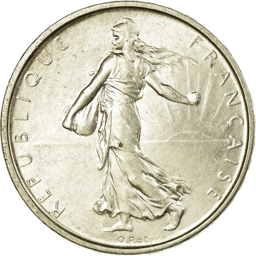 Moeda, França, Semeuse, 5 Francs, 1961, MS(60-62), Prata, KM:926, Gadoury:770