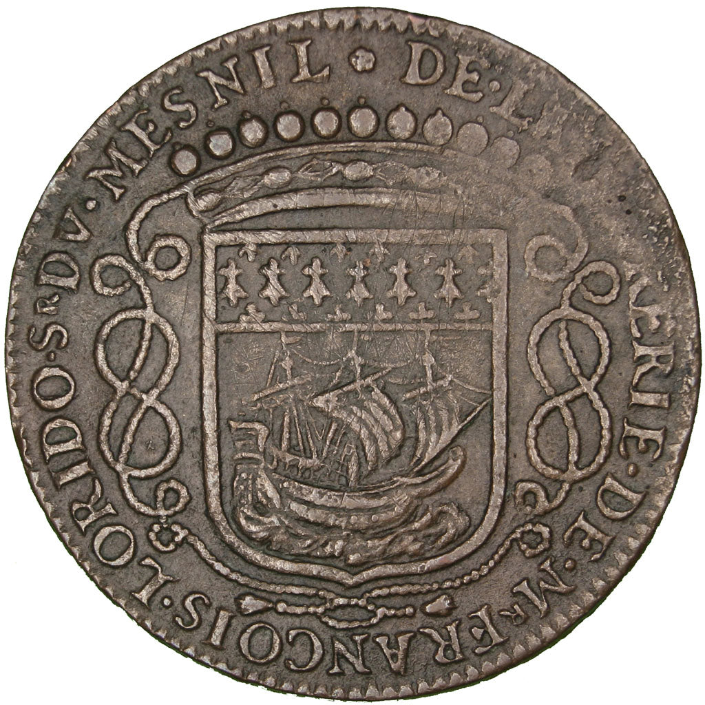 France, Royal, Token, 1667, EF(40-45), Copper, Feuardent #8874, 5.70