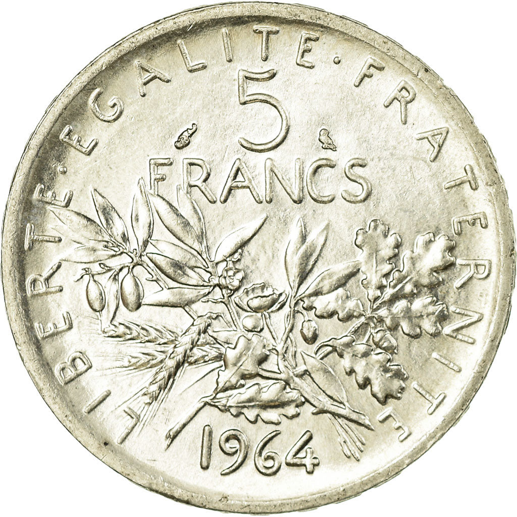 Moneta, Francia, Semeuse, 5 Francs, 1964, SPL, Argento, KM:926, Gadoury:770