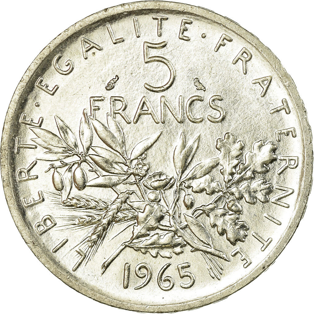 Coin, France, Semeuse, 5 Francs, 1965, MS(60-62), Silver, KM:926, Gadoury:770