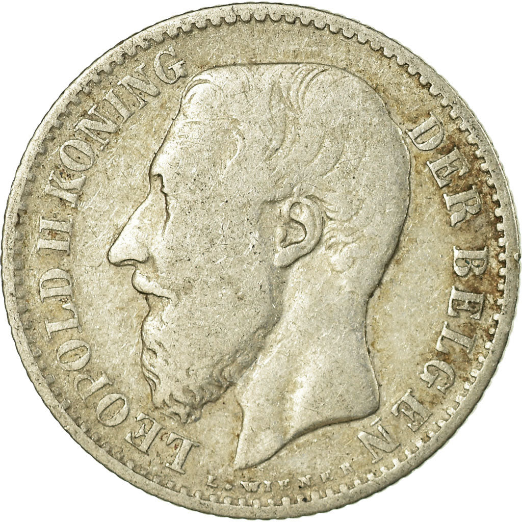Coin, Belgium, Leopold II, Franc, 1886, VG(8-10), Silver, KM:29.1