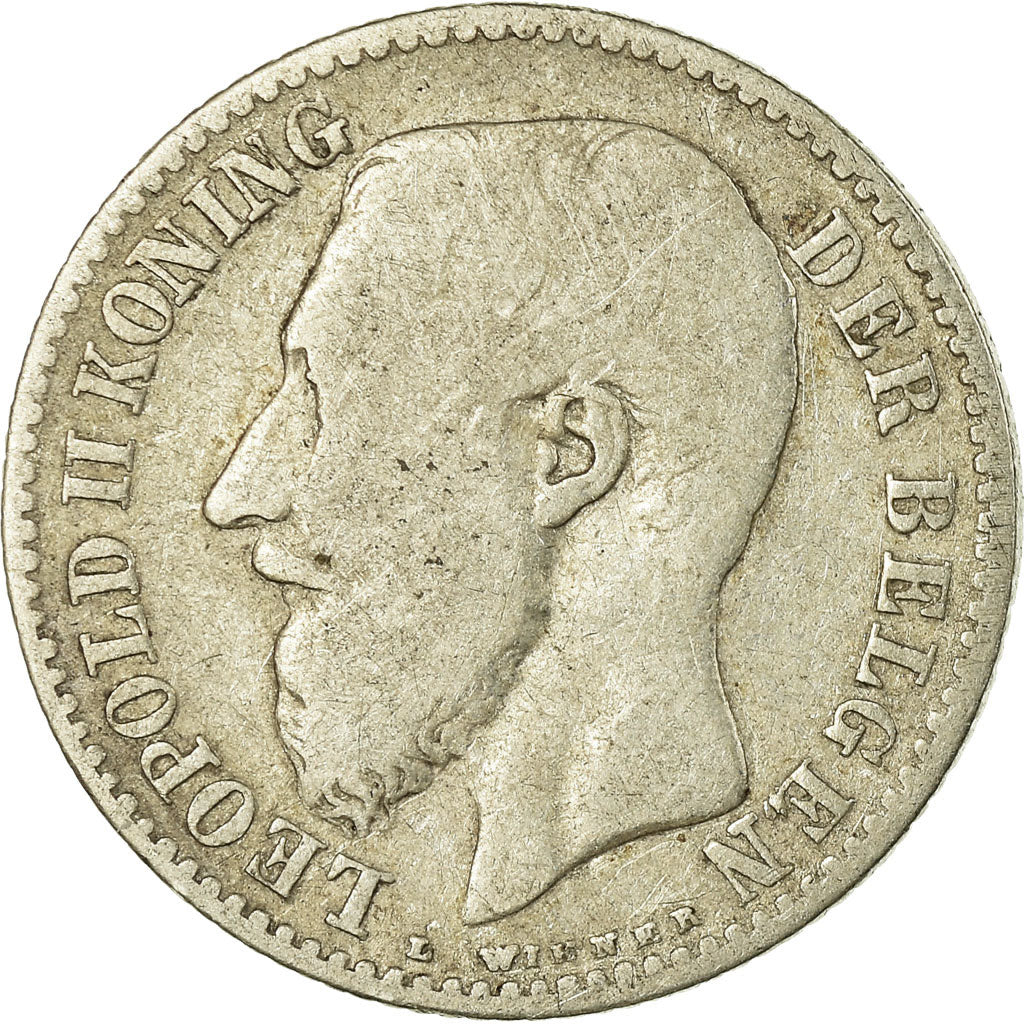 Coin, Belgium, Leopold II, Franc, 1887, VG(8-10), Silver, KM:29.1