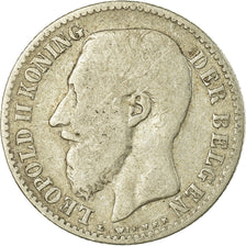 Coin, Belgium, Leopold II, Franc, 1887, VG(8-10), Silver, KM:29.1