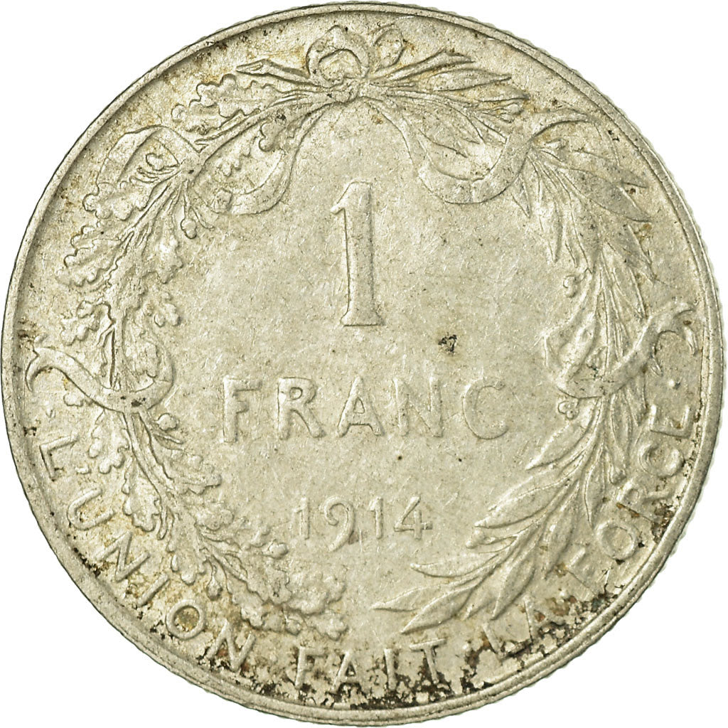 Moeda, Bélgica, Franc, 1914, VG(8-10), Prata, KM:72