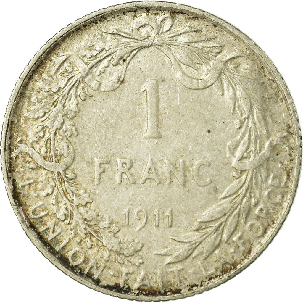 Monnaie, Belgique, Franc, 1911, B, Argent, KM:72