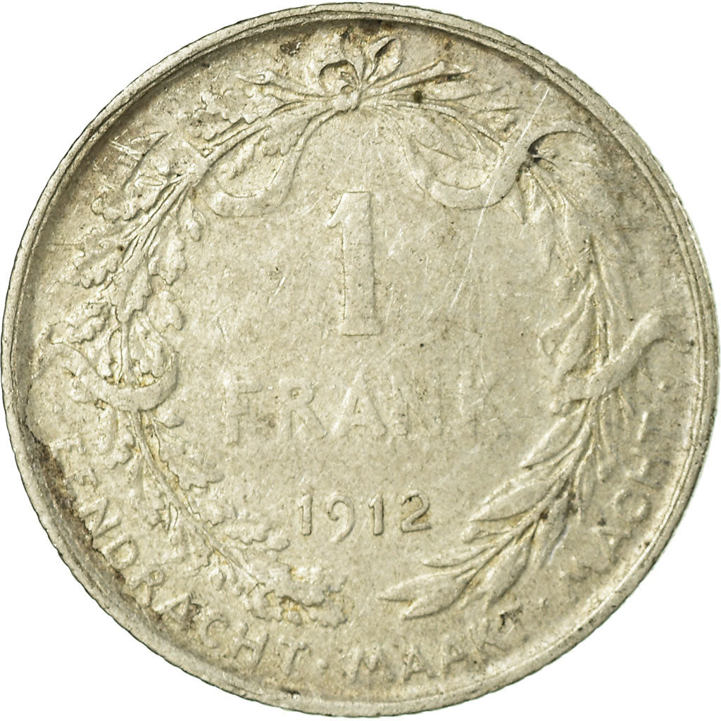 Monnaie, Belgique, Franc, 1912, B, Argent, KM:73.1