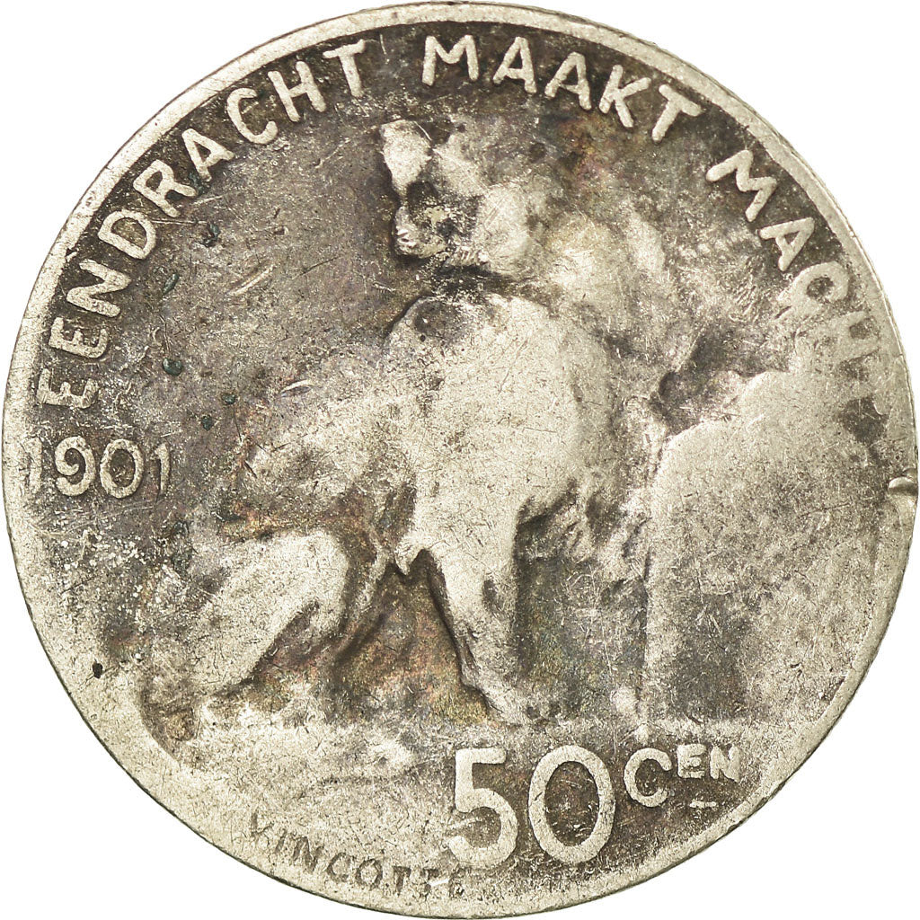 Coin, Belgium, 50 Centimes, 1901, F(12-15), Silver, KM:50