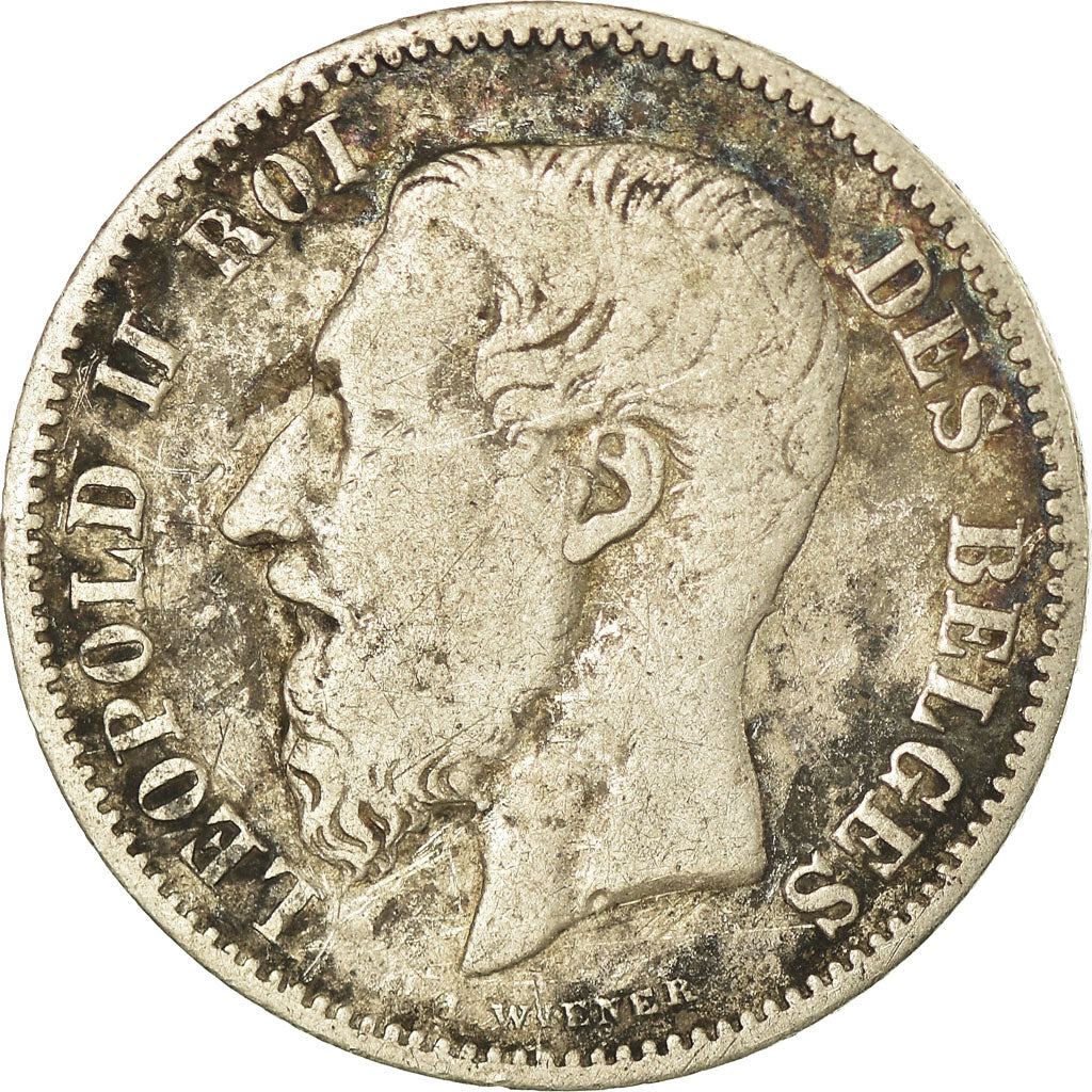 Monnaie, Belgique, Leopold II, 50 Centimes, 1866, B+, Argent, KM:26