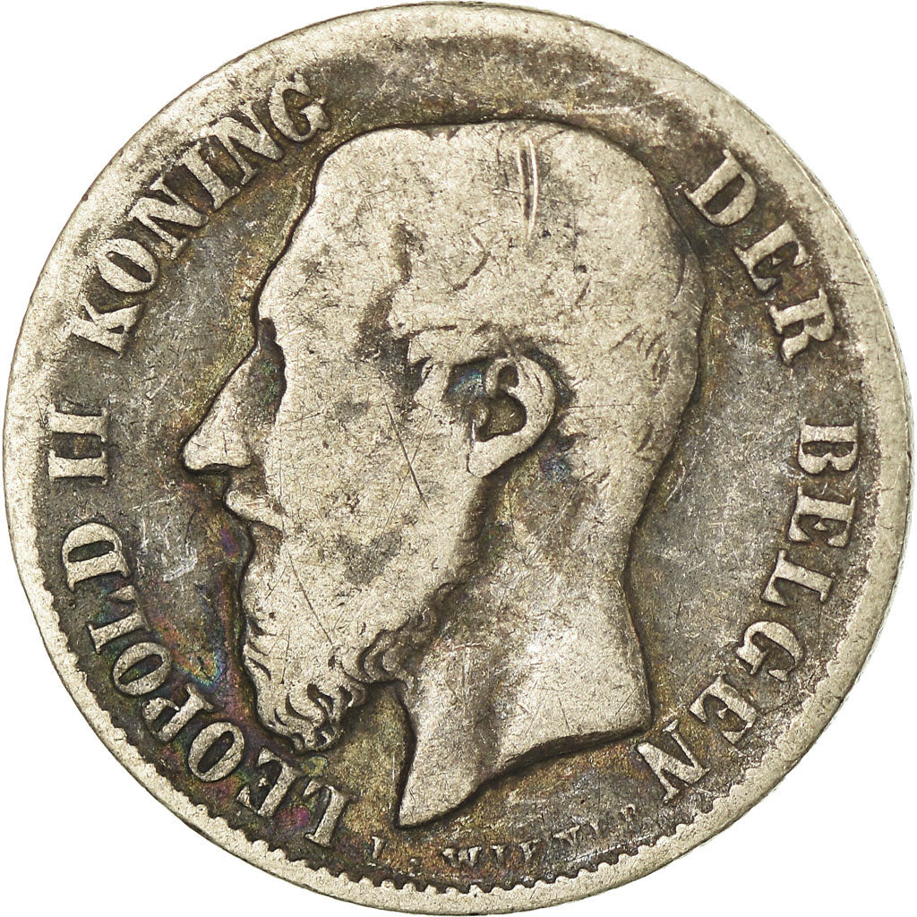 Coin, Belgium, Leopold II, 50 Centimes, 1898, F(12-15), Silver, KM:27