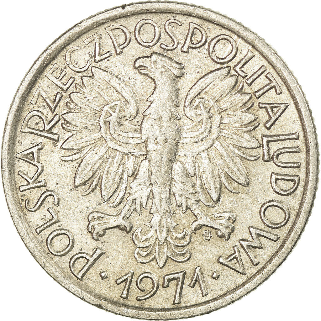 Münze, Polen, 2 Zlote, 1971, Warsaw, SS+, Aluminium, KM:46