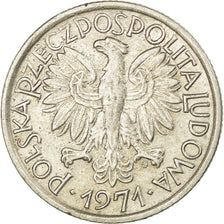 Münze, Polen, 2 Zlote, 1971, Warsaw, SS+, Aluminium, KM:46