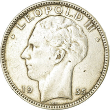 Coin, Belgium, 20 Francs, 20 Frank, 1935, Warsaw, VF(30-35), Silver, KM:105