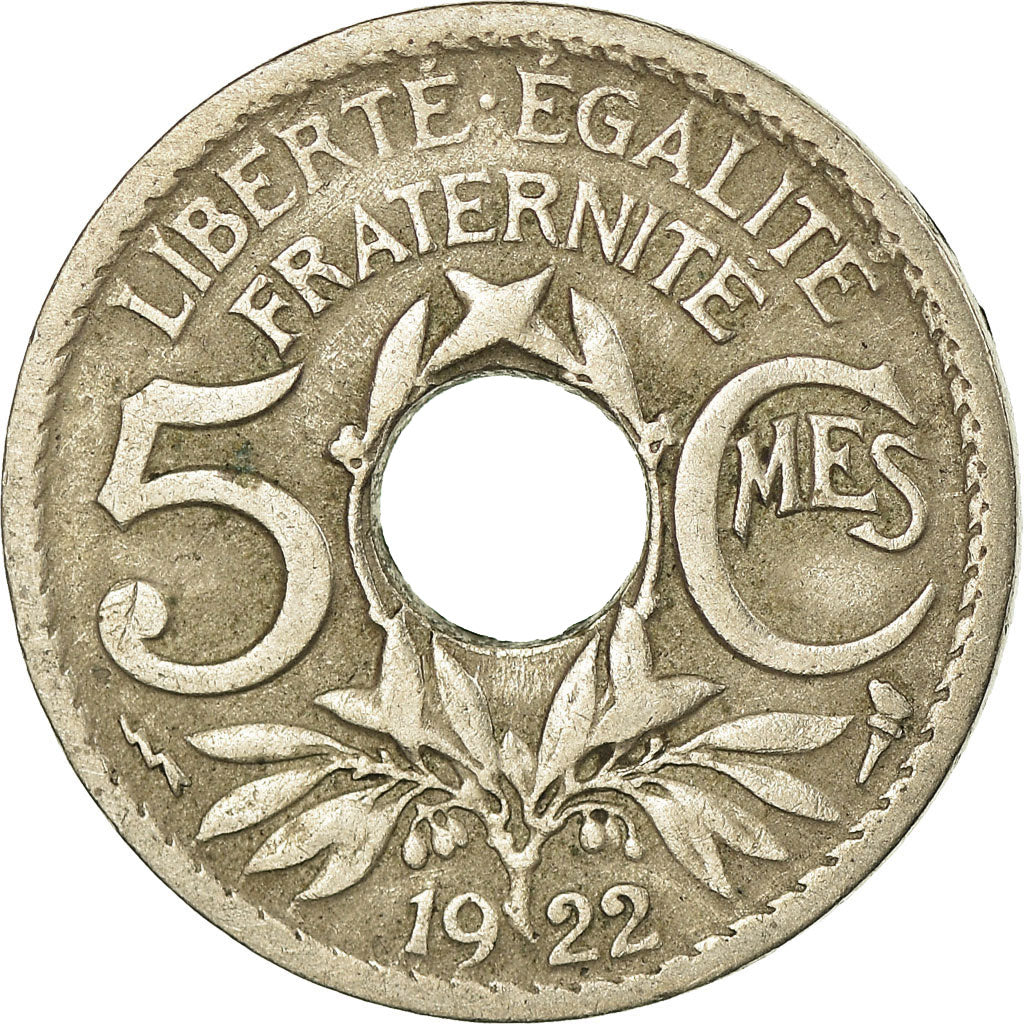 Coin, France, Lindauer, 5 Centimes, 1922, Poissy, VF(20-25), Copper-nickel
