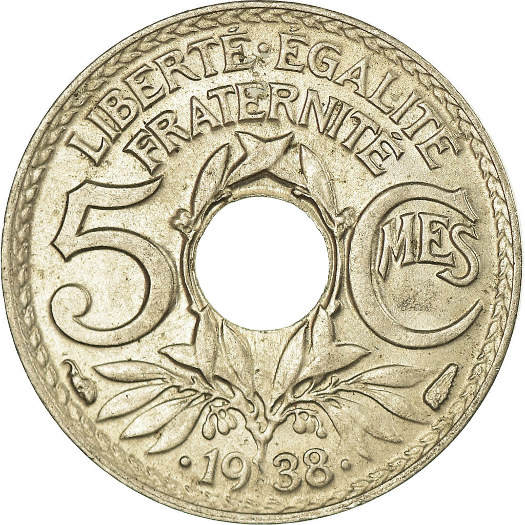 Coin, France, Lindauer, 5 Centimes, 1938, MS(63), Nickel-Bronze, KM:875a