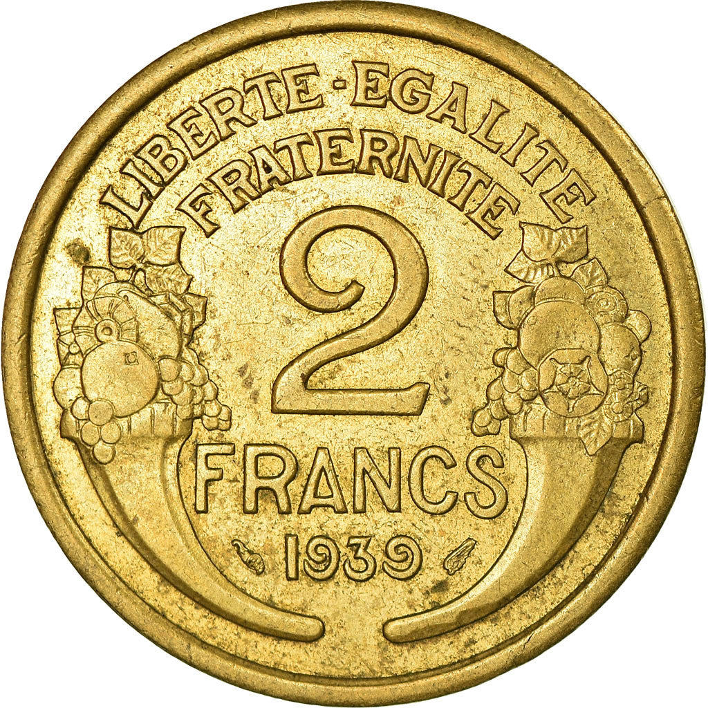 Coin, France, Morlon, 2 Francs, 1939, AU(50-53), Aluminum-Bronze, KM:886