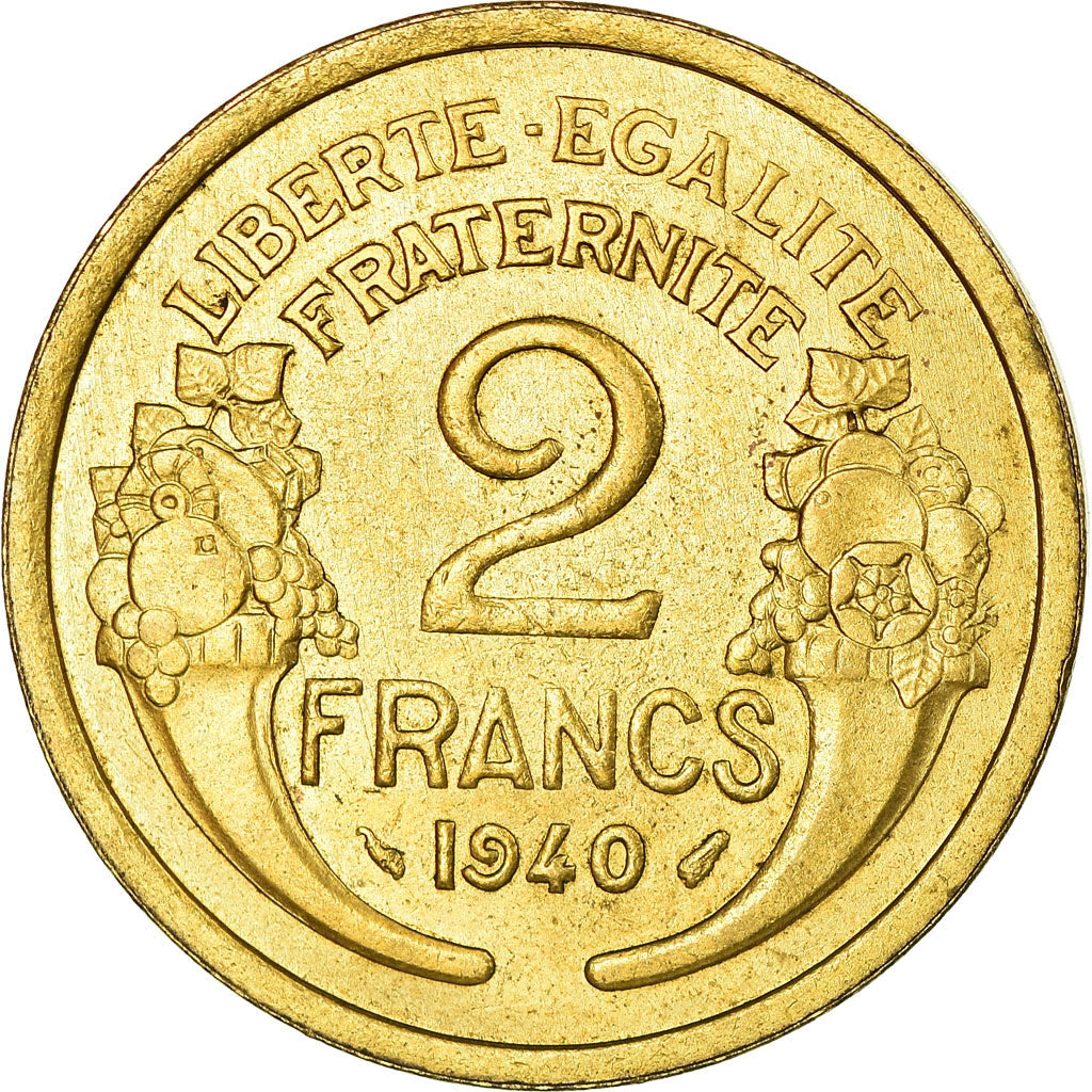 Coin, France, Morlon, 2 Francs, 1940, AU(50-53), Aluminum-Bronze, KM:886