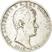 Münze, Italien Staaten, SARDINIA, Carlo Alberto, 5 Lire, 1843, Genoa, S+