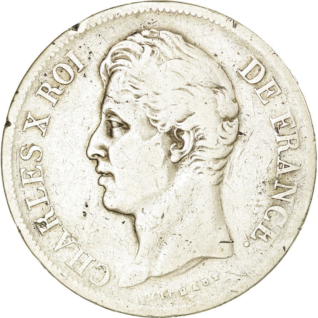 Munten, Frankrijk, Charles X, 5 Francs, 1827, Lille, FR, Zilver, KM:728.13