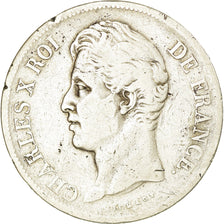 Munten, Frankrijk, Charles X, 5 Francs, 1827, Lille, FR, Zilver, KM:728.13