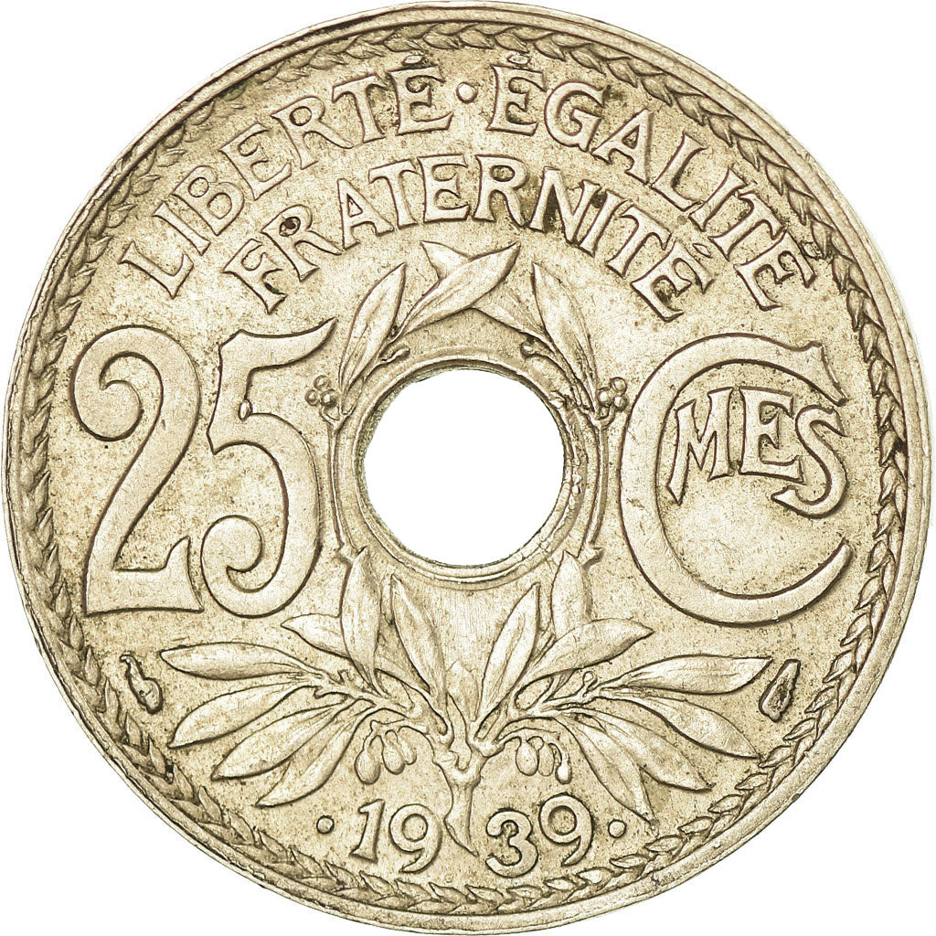 Münze, Frankreich, Lindauer, 25 Centimes, 1939, SS+, Nickel-Bronze, KM:867b