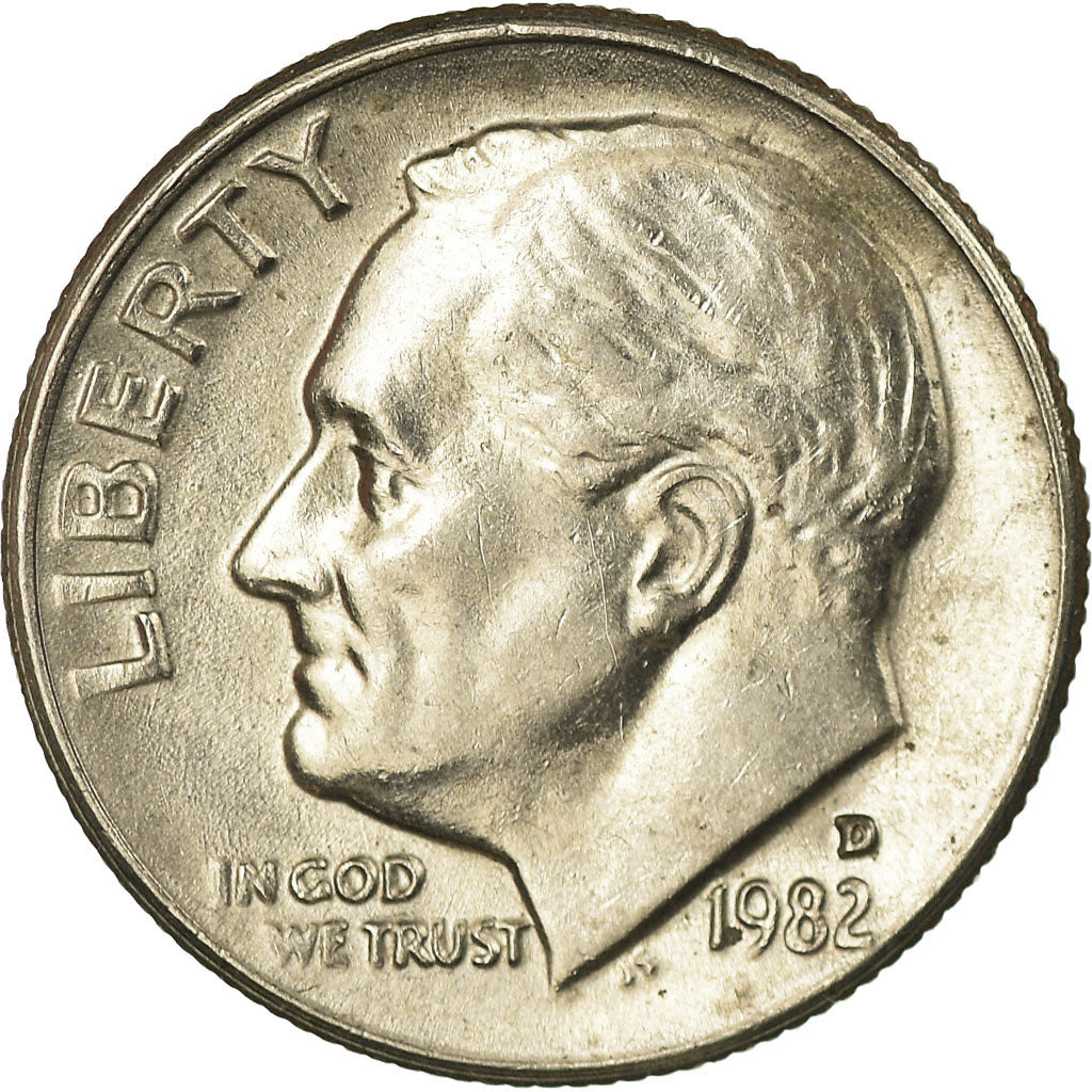 Coin, United States, Roosevelt Dime, Dime, 1982, U.S. Mint, Denver, AU(55-58)