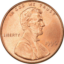 Coin, United States, Lincoln Cent, Cent, 1996, U.S. Mint, Philadelphia