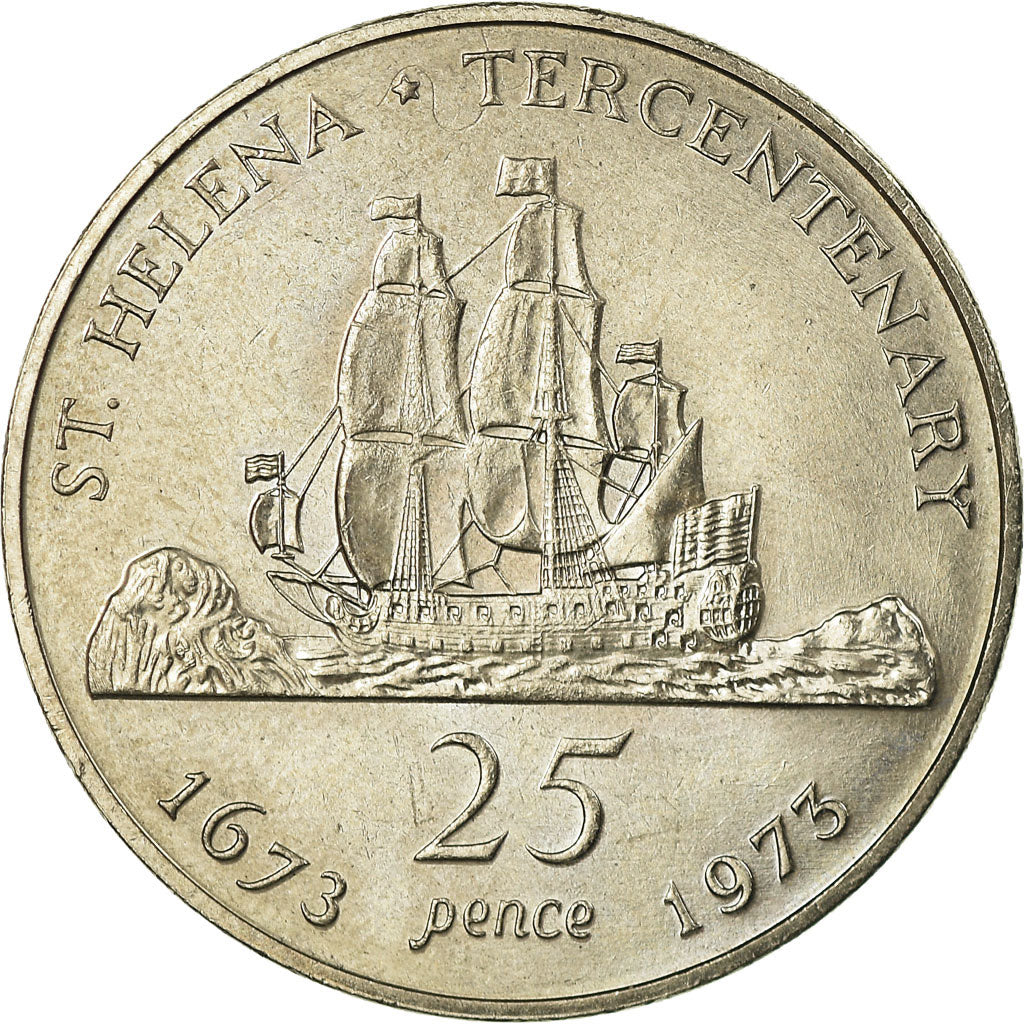 Coin, Saint Helena, Elizabeth II, 25 Pence, Crown, 1973, AU(50-53)
