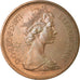 Coin, Great Britain, Elizabeth II, 2 New Pence, 1971, MS(63), Bronze, KM:916