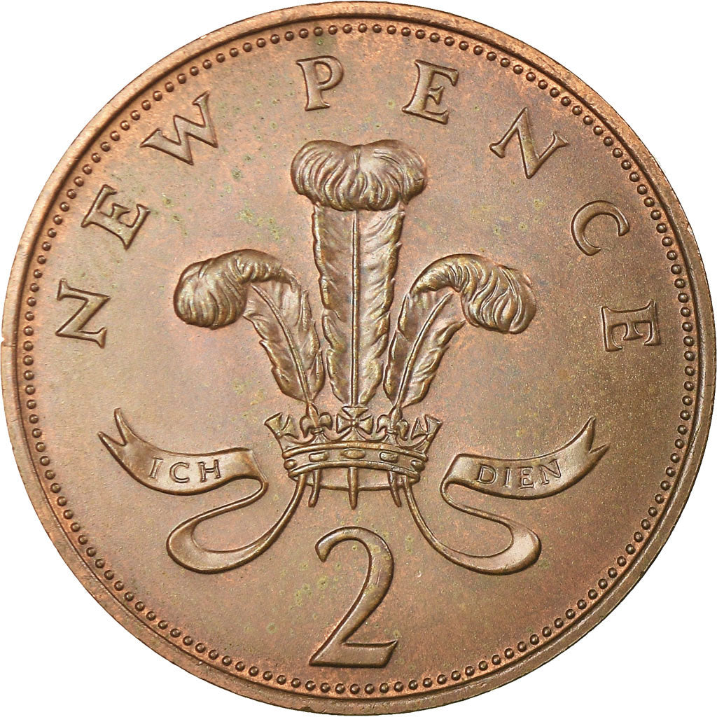 Coin, Great Britain, Elizabeth II, 2 New Pence, 1971, MS(63), Bronze, KM:916