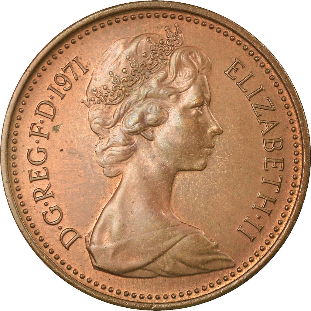 Coin, Great Britain, Elizabeth II, New Penny, 1971, MS(63), Bronze, KM:915