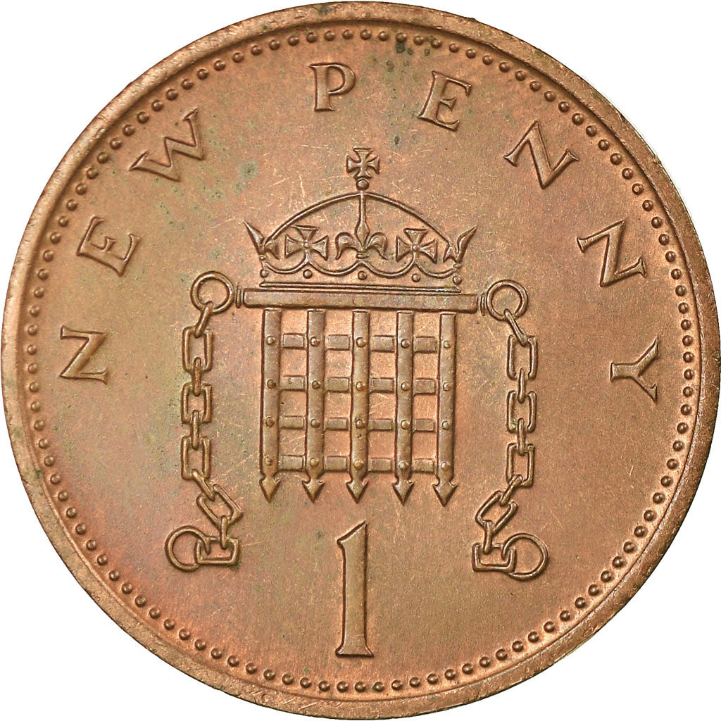 Coin, Great Britain, Elizabeth II, New Penny, 1971, MS(63), Bronze, KM:915