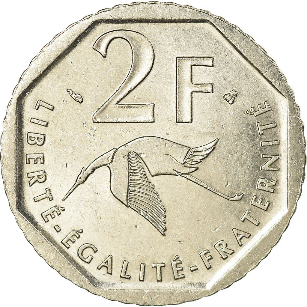 Moneda, Francia, Guynemer, 2 Francs, 1997, MBC+, Níquel, KM:1187, Gadoury:550
