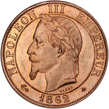 FRANCE, Napoléon III, 5 Centimes, 1862, Paris, KM #797.1, MS(63), Bronze, Gadour