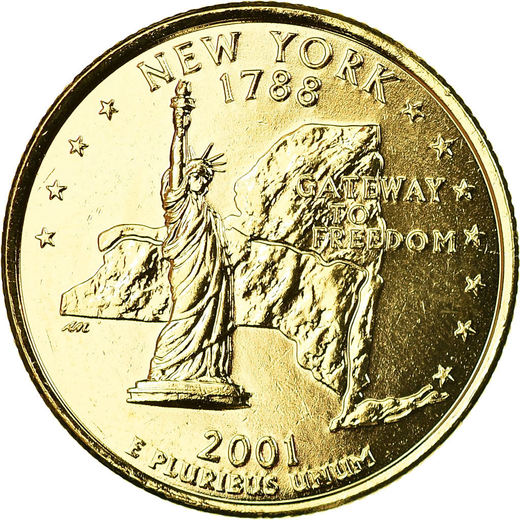 Coin, United States, Quarter, 2001, U.S. Mint, Denver, golden, MS(63)