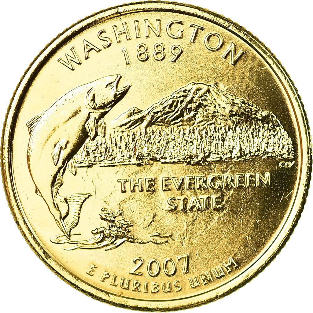 Münze, Vereinigte Staaten, Quarter, 2007, U.S. Mint, Philadelphia, golden, UNZ