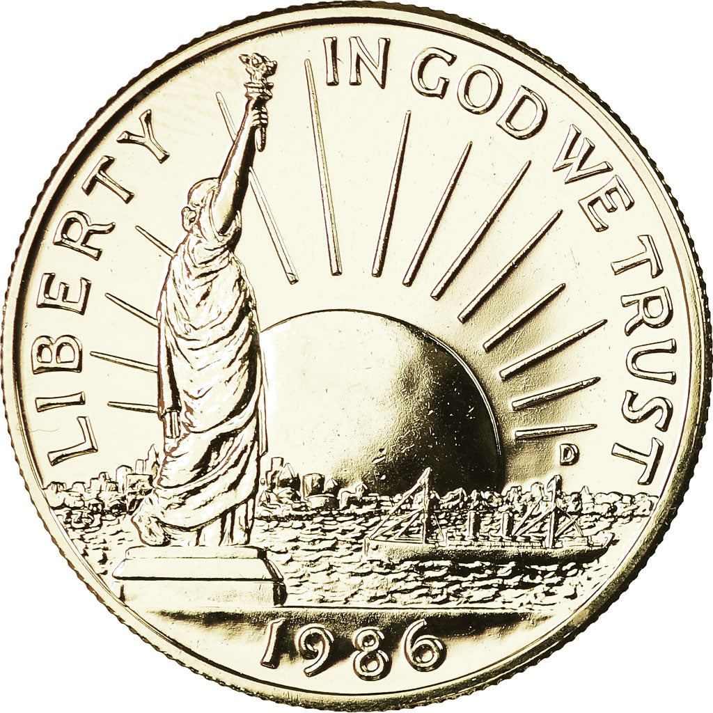 Coin, United States, Half Dollar, 1986, U.S. Mint, Denver, golden, MS(63)