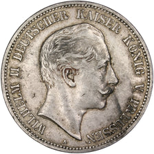 Coin, German States, PRUSSIA, Wilhelm II, 5 Mark, 1907, Berlin, AU(50-53)