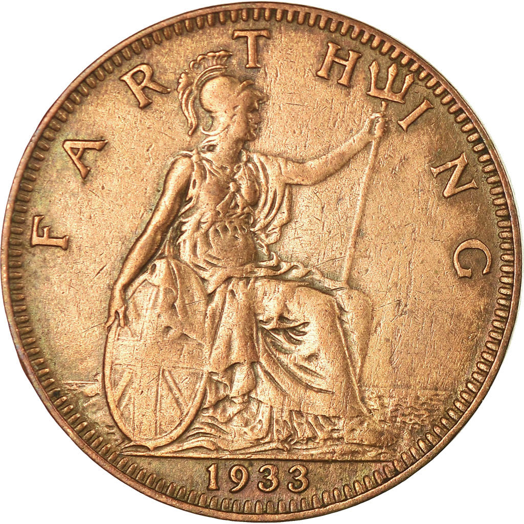 Coin, Great Britain, George V, Farthing, 1933, EF(40-45), Bronze, KM:825