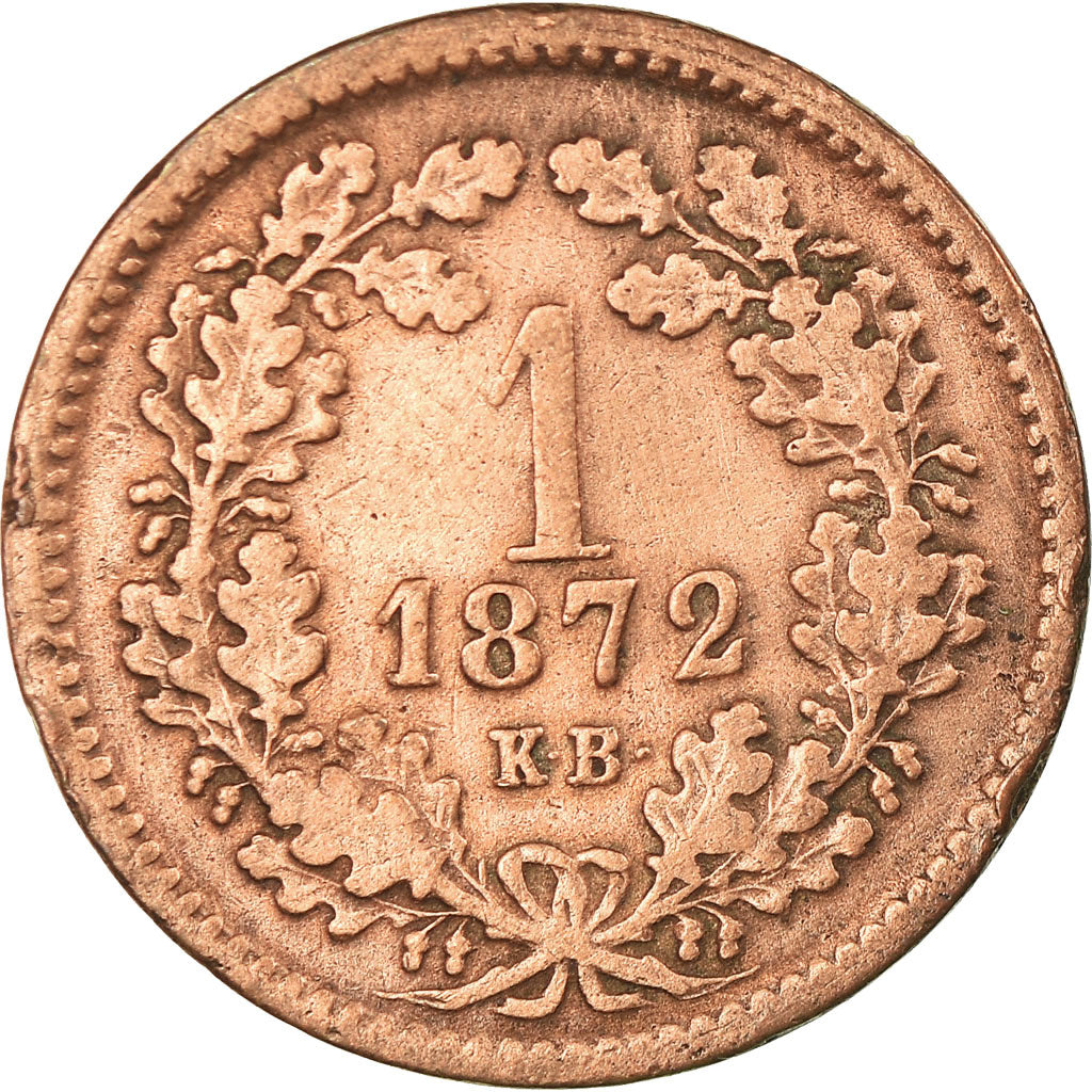 Coin, Hungary, Franz Joseph I, Krajczar, 1872, Kremnitz, VF(30-35), Copper