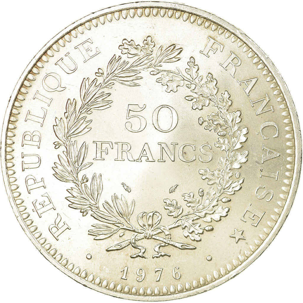 Coin, France, Hercule, 50 Francs, 1976, Paris, AU(55-58), Silver, KM:941.1