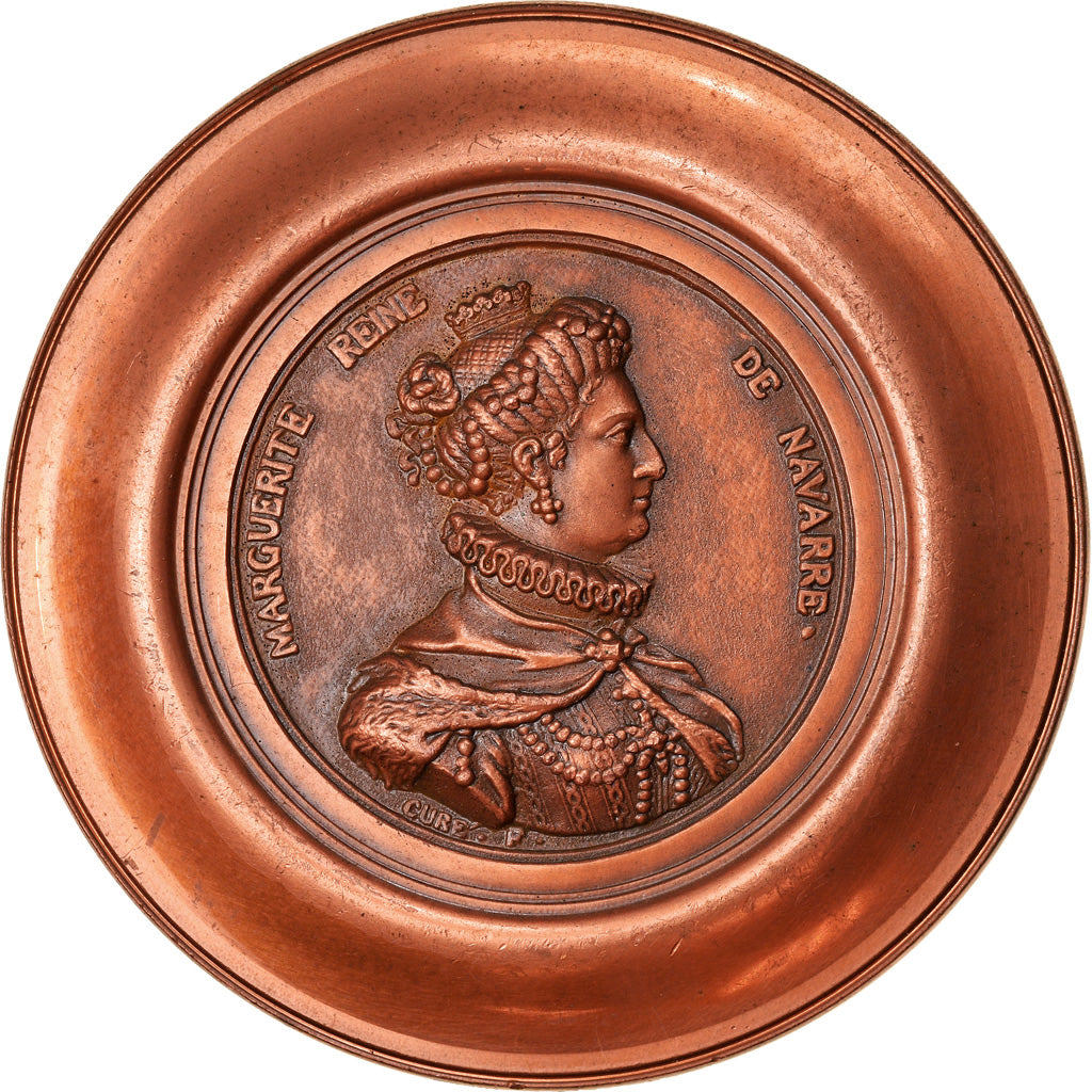 France, Medal, Marguerite, Reine de Navarre, History, 1972, Cure, MS(63), Copper