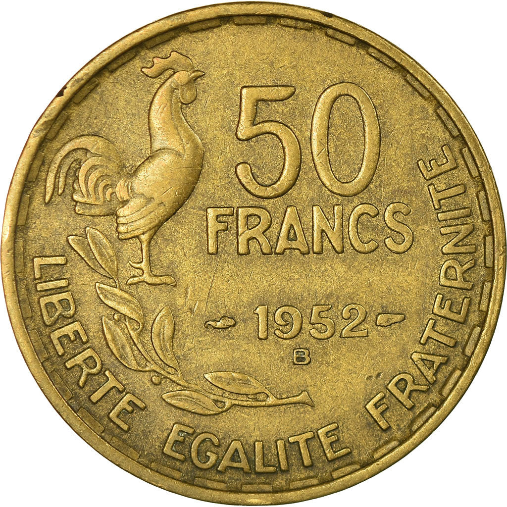 Coin, France, Guiraud, 50 Francs, 1952, Beaumont - Le Roger, EF(40-45)