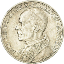 Coin, VATICAN CITY, Pius XII, 5 Lire, 1939, AU(50-53), Silver, KM:28