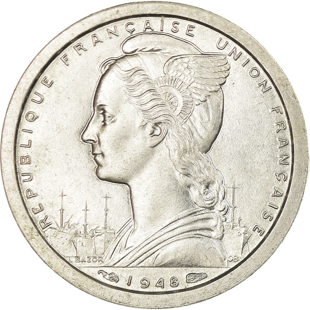 Coin, Madagascar, Franc, 1948, Paris, AU(55-58), Aluminum, KM:3