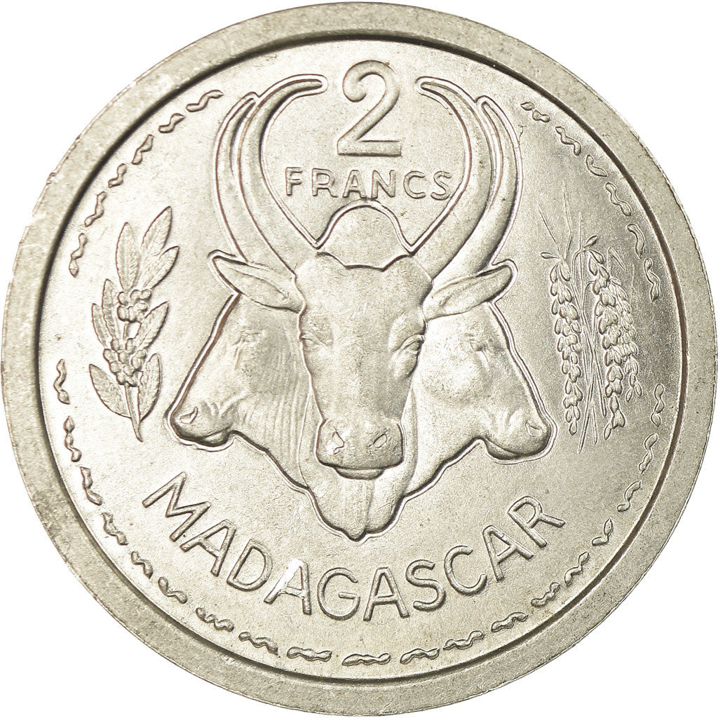 Coin, Madagascar, 2 Francs, 1948, Paris, AU(55-58), Aluminum, KM:4
