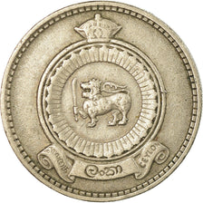Coin, Ceylon, Elizabeth II, 50 Cents, 1963, AU(50-53), Copper-nickel, KM:132