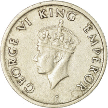 Coin, INDIA-BRITISH, George VI, 1/4 Rupee, 1947, VF(30-35), Nickel, KM:548